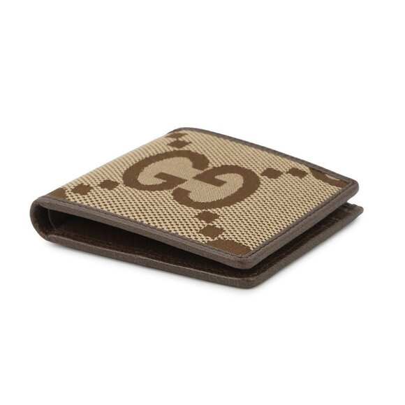 GUCCI Jumbo GG Bifold Wallet Canvas Beige/Brown - Picture 3 of 11